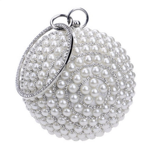 Ball Diamond Tassel Women Party Metal Crystal Clutches Evening  Wedding Bag Bridal Shoulder Handbag Wristlets Clutch