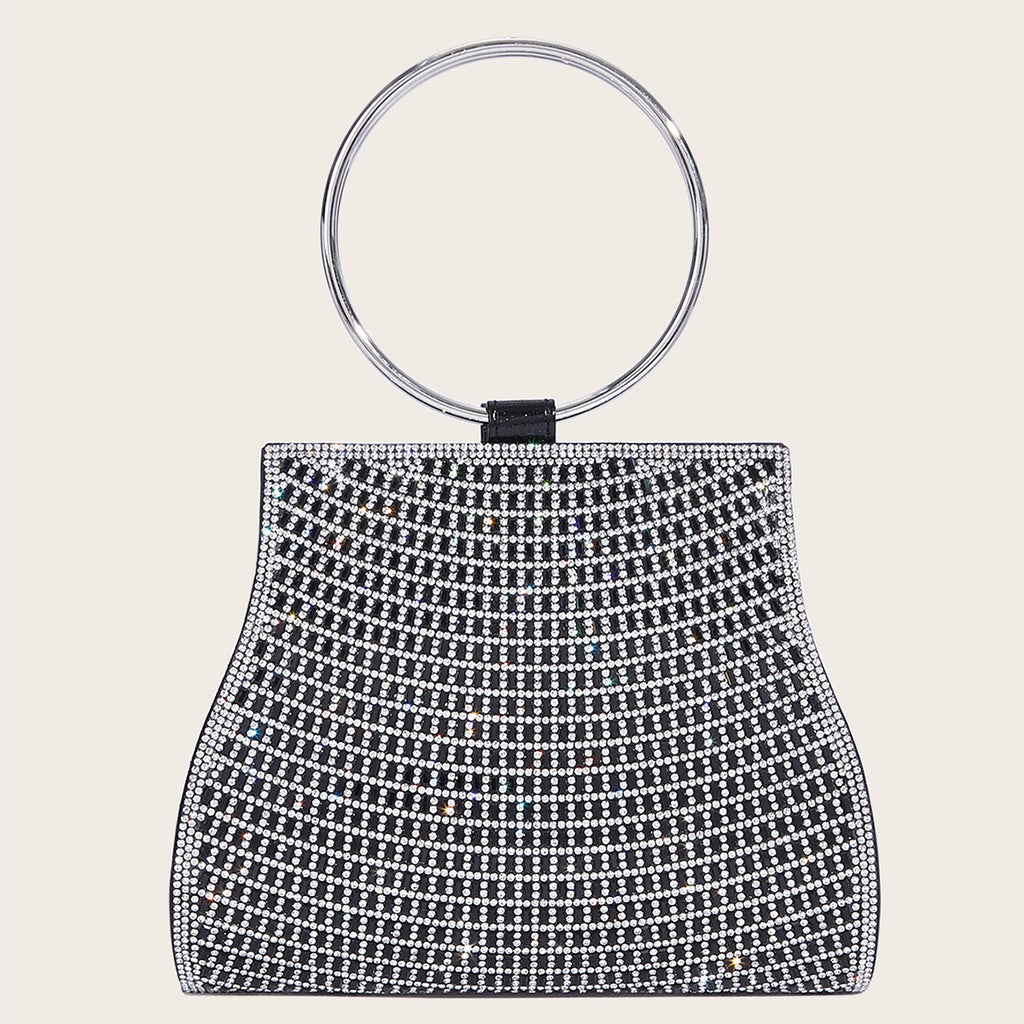 PU diamond bag magnetic buckle chain bag