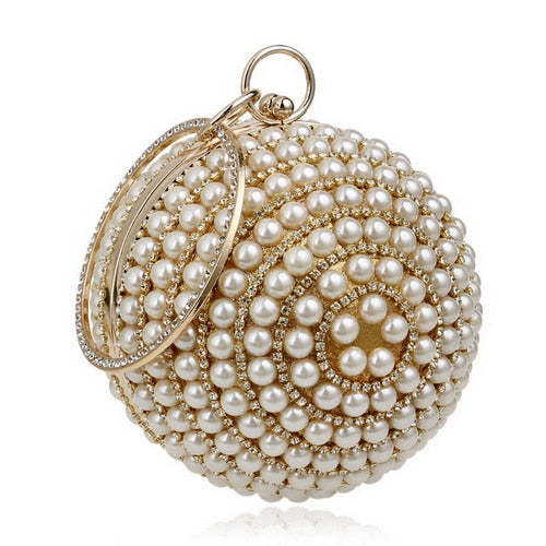 Ball Diamond Tassel Women Party Metal Crystal Clutches Evening  Wedding Bag Bridal Shoulder Handbag Wristlets Clutch