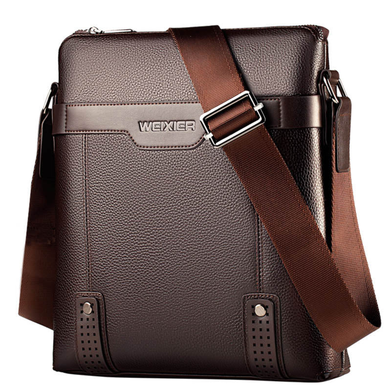 WEIXIER New Fashion PU Leather Men Bags