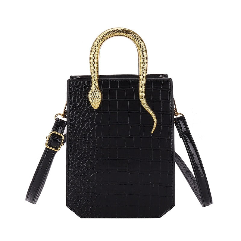 Snake Hand Stone Pattern Handbag