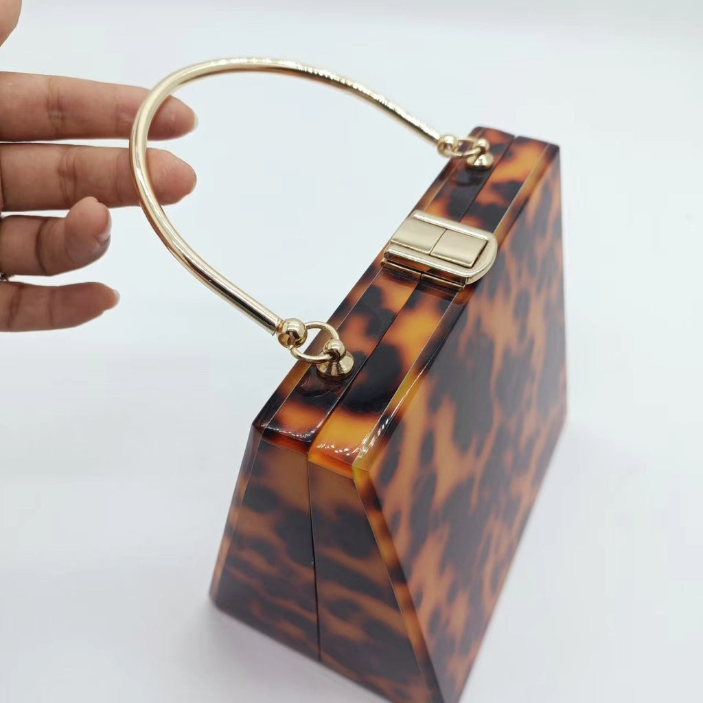 Luxury Leopard Women Evening Acrylic Clutch Bag