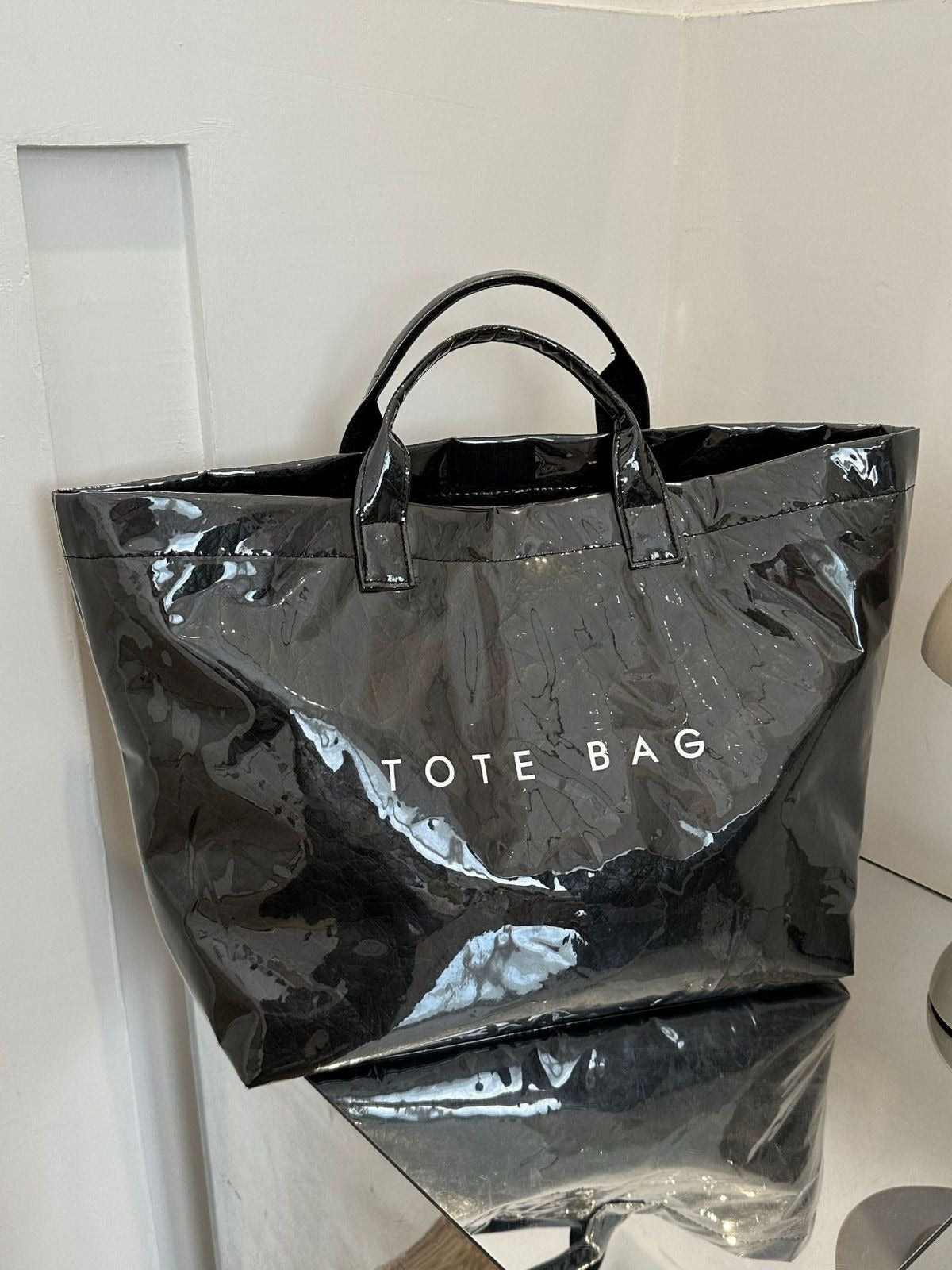 Fashionable Retro Dupont Paper Bag Women's Large Capacity Kraft Paper Handbag Shopping Bag Trendy