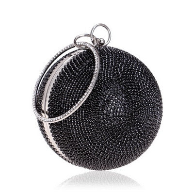 Ball Diamond Tassel Women Party Metal Crystal Clutches Evening  Wedding Bag Bridal Shoulder Handbag Wristlets Clutch