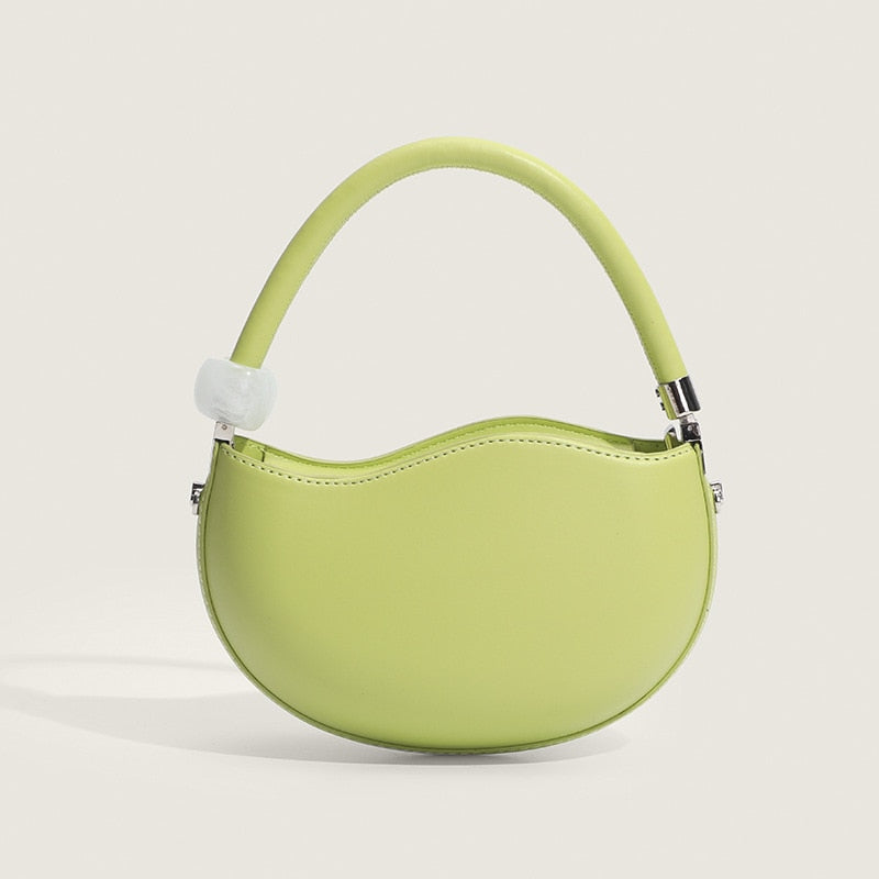 Gentle and Sweet New Cute Small Solid Color Handbag White Pink Versatile Pea Shoulder Messenger Bag for Women
