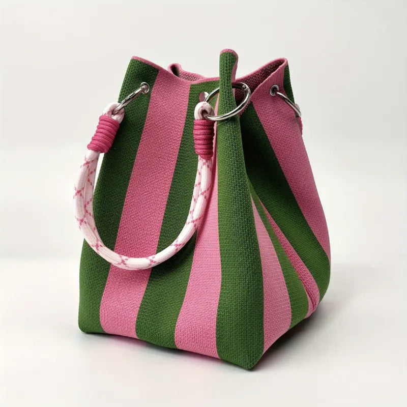 Bucket bag, woven bag, knitted hand-carry bag