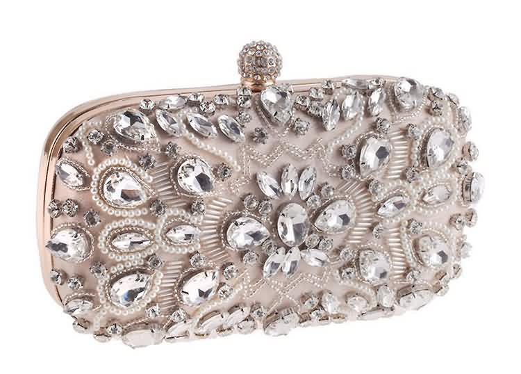 Wedding Clutch Women's Clutch Bag Party Purse and Handbag Pearl Clutch Luxury Handbags Women Bags Designer Apricot Wallet