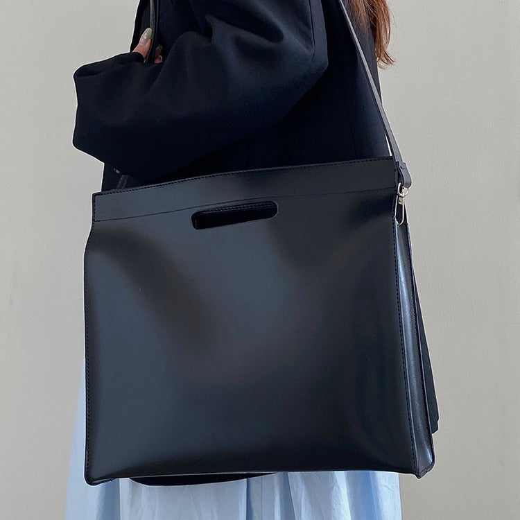 Simple official document tote bag computer bag  crossbody bag large bag
