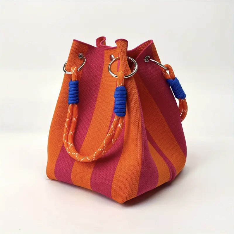 Bucket bag, woven bag, knitted hand-carry bag