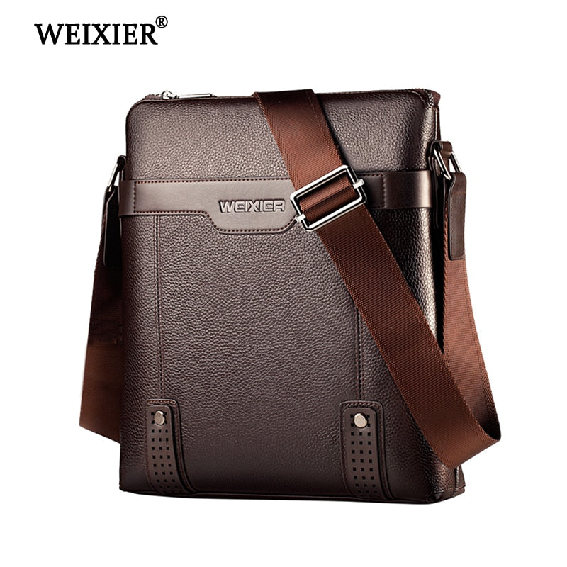 WEIXIER New Fashion PU Leather Men Bags