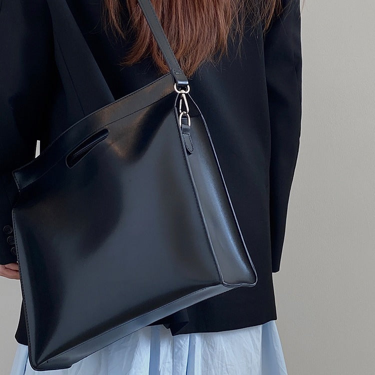 Simple official document tote bag computer bag  crossbody bag large bag