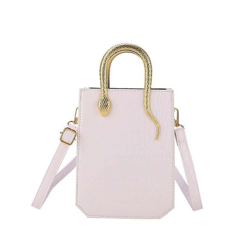 Snake Hand Stone Pattern Handbag