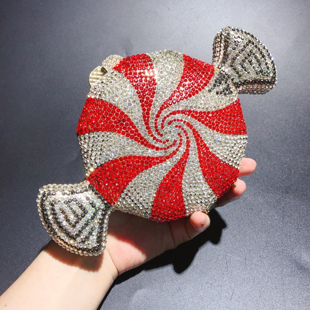 women evening party diamonds painting chain luxury clutches sweet sugar candy crystal purses wedding Bridal purses and hadbags