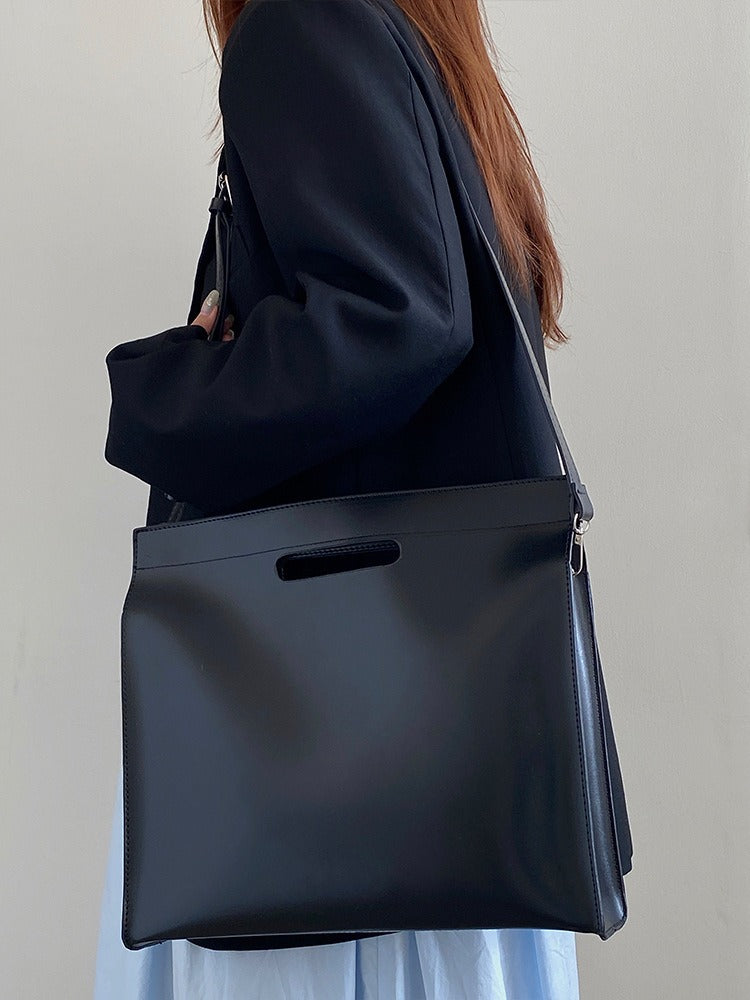 Simple official document tote bag computer bag  crossbody bag large bag