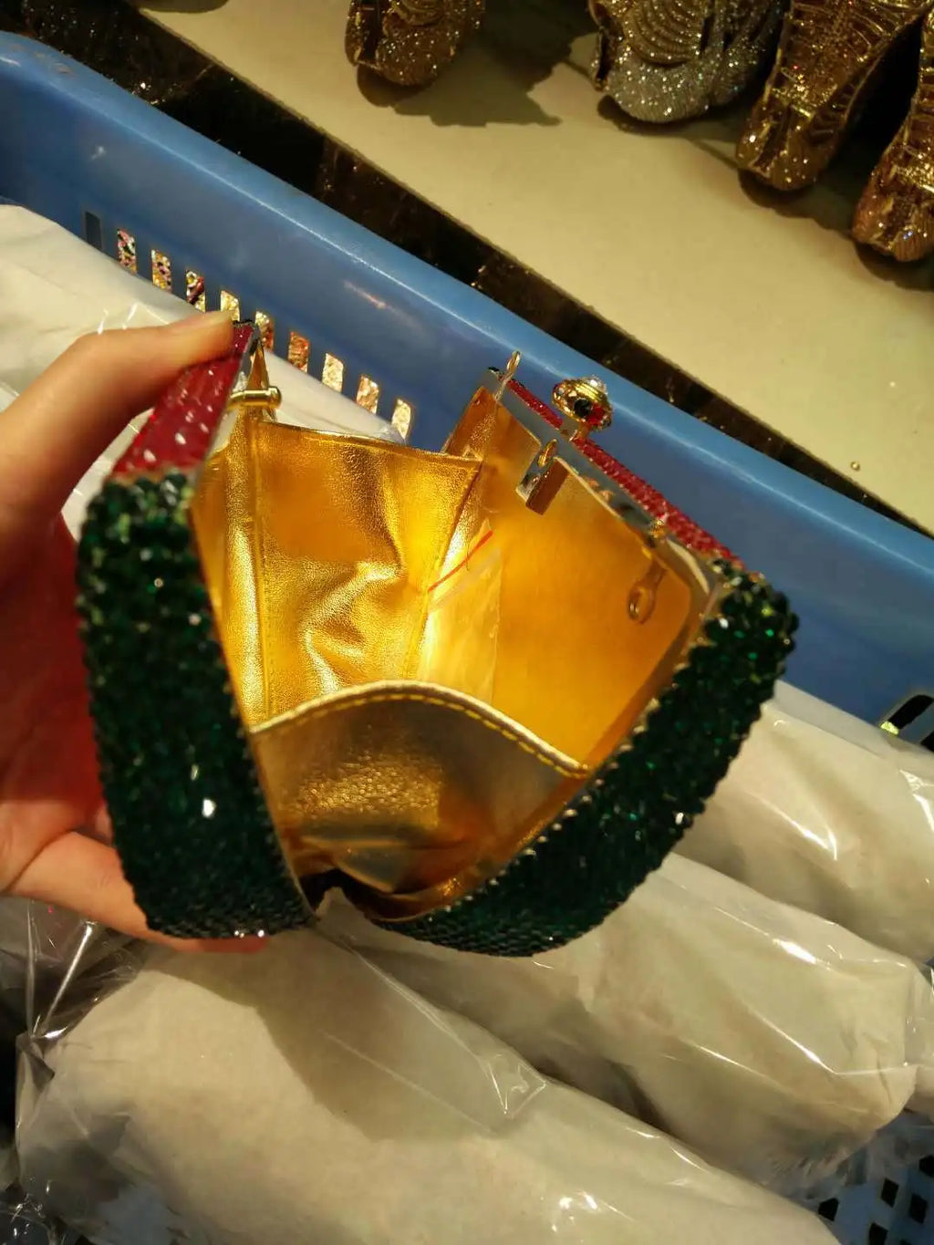 Watermelon Crystal Diamond Evening Bags Women Rhinestone Clutch Wallet Minaudiere Bag Bridal Wedding Bridal Handbag Purse