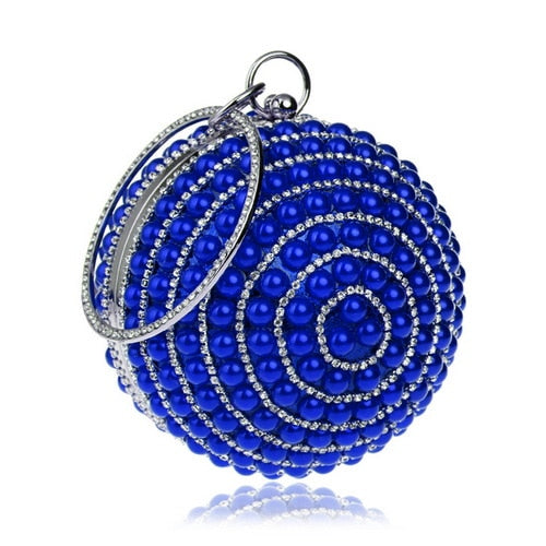 Ball Diamond Tassel Women Party Metal Crystal Clutches Evening  Wedding Bag Bridal Shoulder Handbag Wristlets Clutch