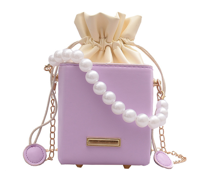 Women Mini Handbag New Elegant Shoulder Messenger Portable Chain Bag Girl PVC Jelly Bag Pearl Crossbody Rhombus