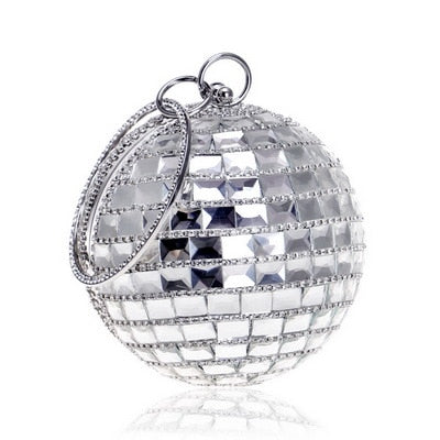 Ball Diamond Tassel Women Party Metal Crystal Clutches Evening  Wedding Bag Bridal Shoulder Handbag Wristlets Clutch