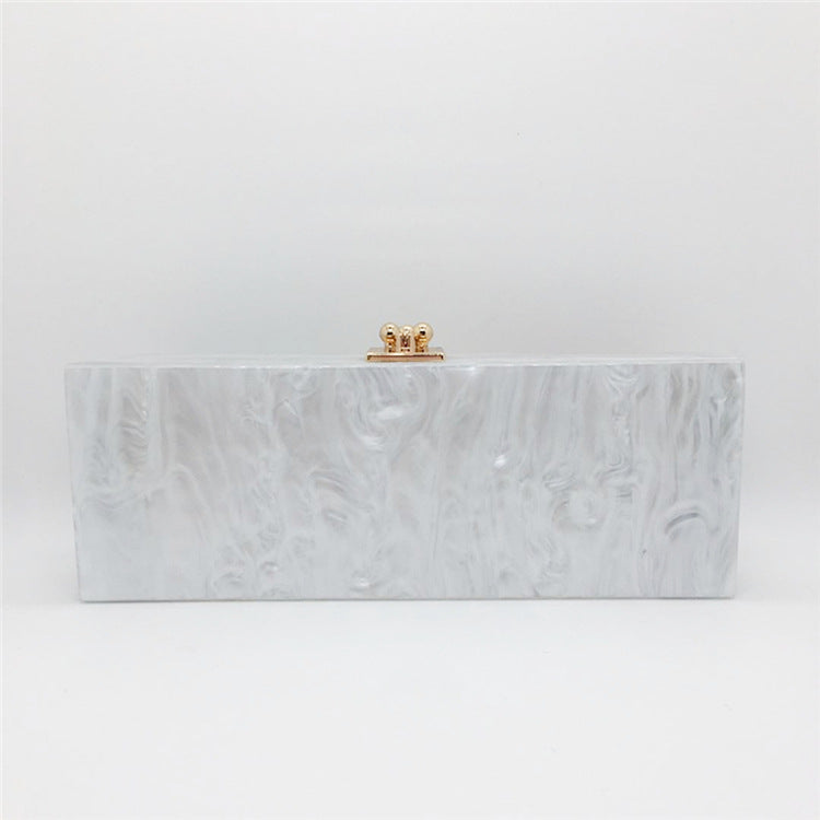 Classic HELLO Letter Acrylic Evening Bag Stitching Contrast Color Women's Clutch Bag Dress Bag