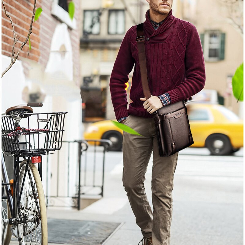 WEIXIER New Fashion PU Leather Men Bags