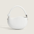 Gentle and Sweet New Cute Small Solid Color Handbag White Pink Versatile Pea Shoulder Messenger Bag for Women