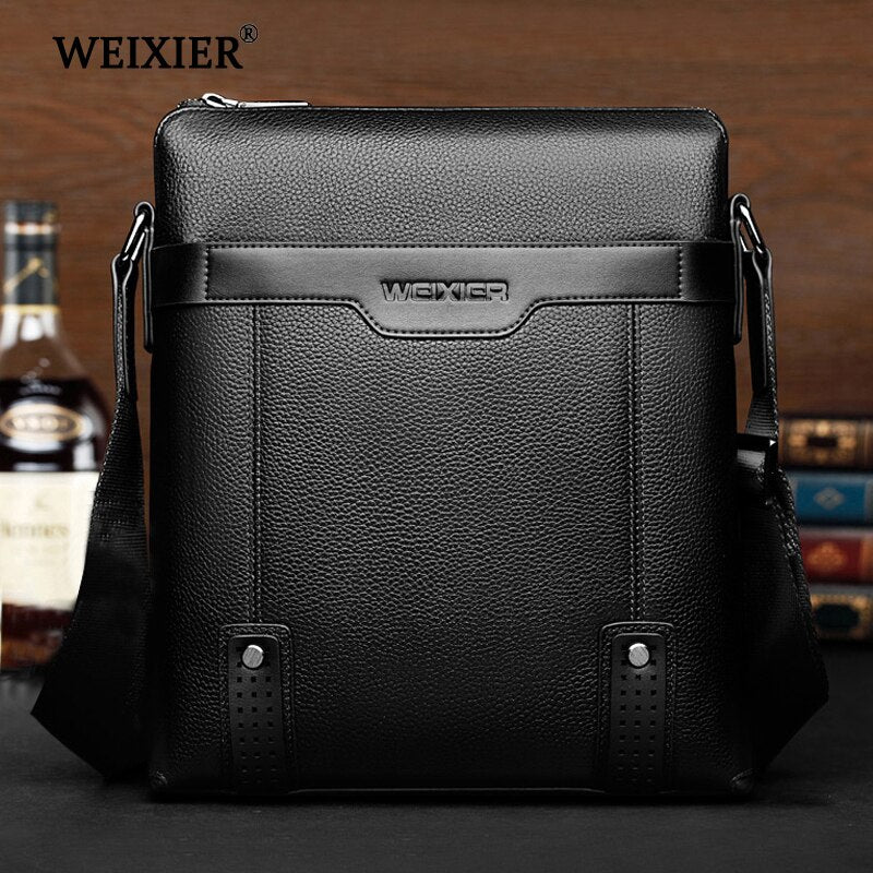 WEIXIER New Fashion PU Leather Men Bags