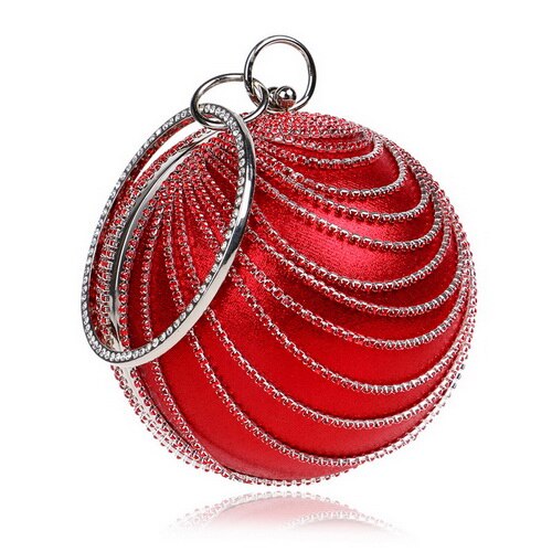 Ball Diamond Tassel Women Party Metal Crystal Clutches Evening  Wedding Bag Bridal Shoulder Handbag Wristlets Clutch
