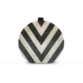 Women's Wallet Black and White Pearlescent Stitching Acrylic Clutch Fashion V-shaped Pattern Foreign Trade Dinner Bag Small Round Bag