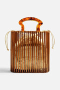 Ins Woven Women's Bag Fashion Beach Straw Bag Simple Acrylic Handbag Bamboo Bag