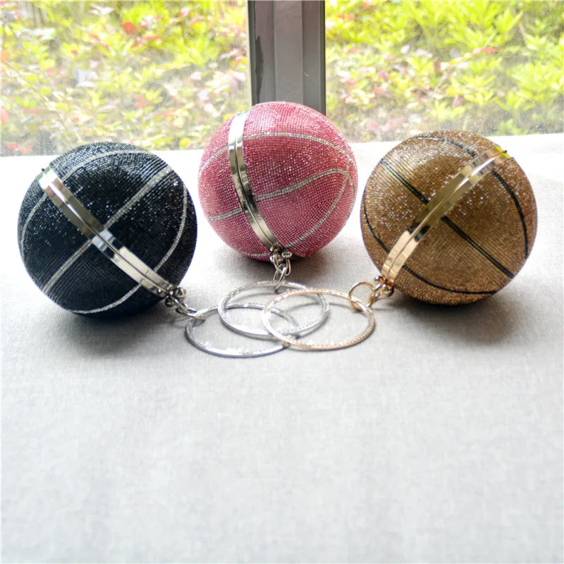 luxury Designer basketball clutch purse evening banquet bag Crystal rhinestone